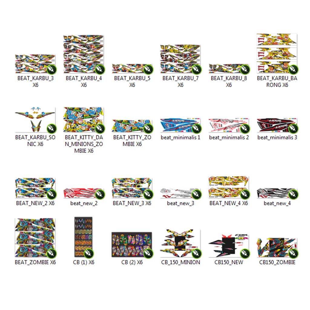 150+ Striping Desain Motor Campur Siap Cetak Format CDR Premium