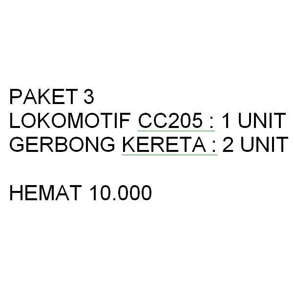 PAKET 3 LOKO CC205+2GERBONG - MINIATUR KERETA API KAYU SURABAYA