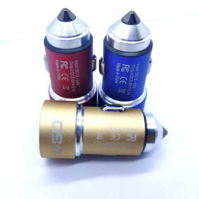 UGO Car Charger Mobil Metal 2Usb Micro 3.1A - Fast Charging