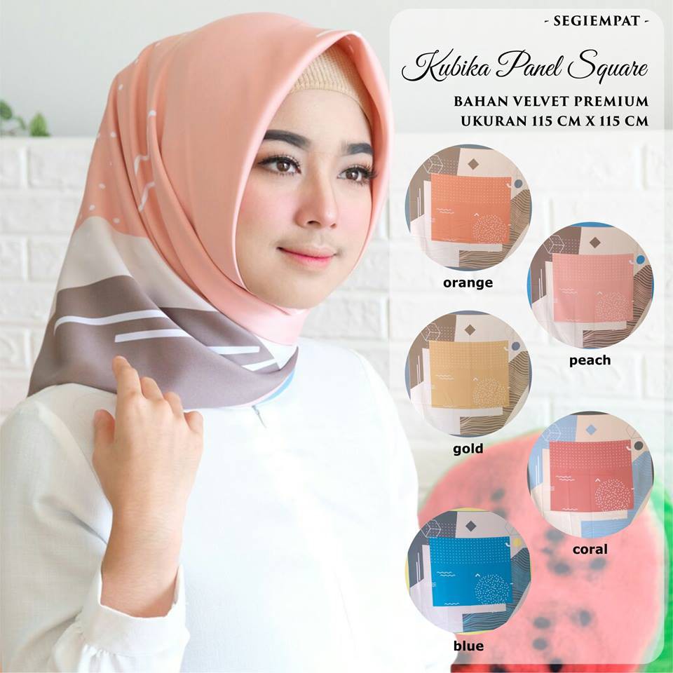 KUBIKA FLANEL SQUARE Jilbab murah