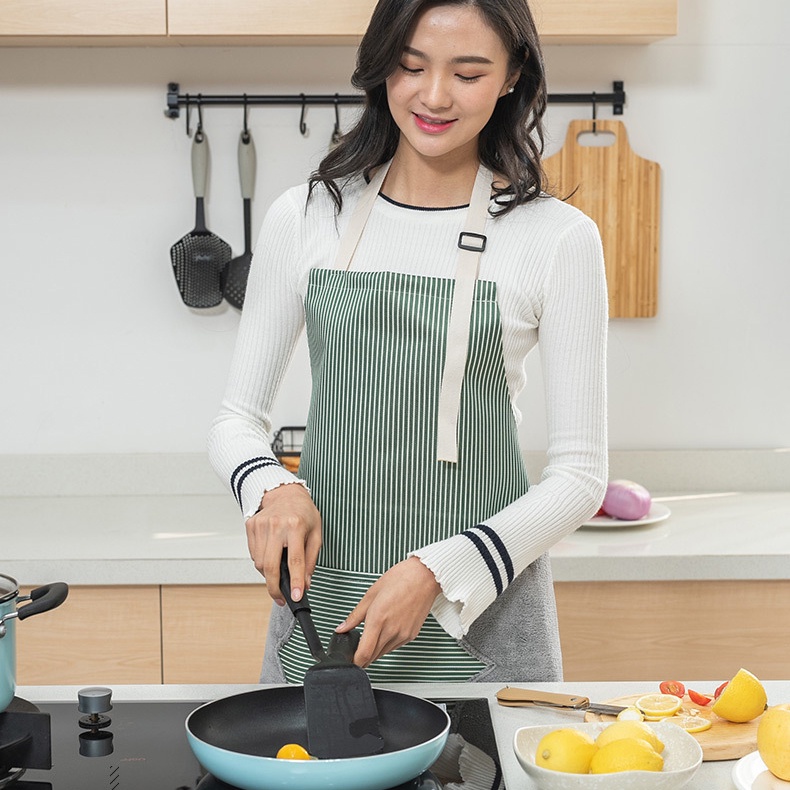 HOVELSHOP Apron Celemek Masak Kain Lap Tangan Kantong Besar Anti Air Waterproof