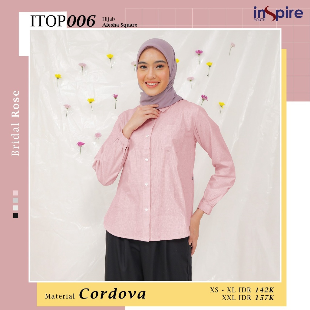 Inspire TOP ITOP 06 Bahan Cordova Atasan Kemeja Wanita Polos Casual Modern