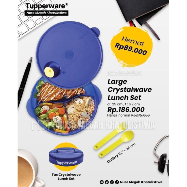 Crystalwave Lunch Set/Crystalwave Tupperware/bekal tupperware