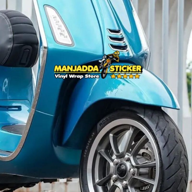 stiker skotlet motor warna biru muda stiker metalic candy