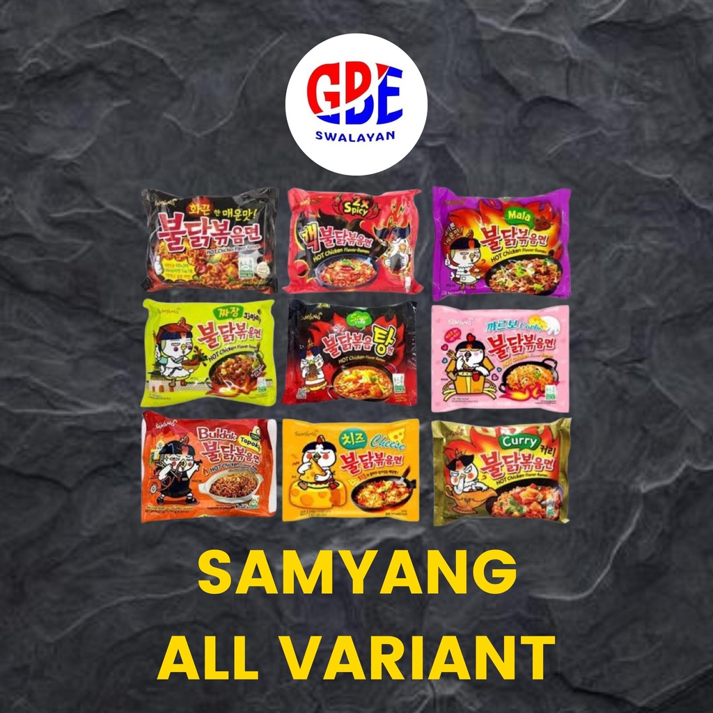 

Samyang Green All Varian Rasa | Buldak | Cheese | Carbonara | Mala | Hot Chicken | JJang | Chicken Stew | Spicy Ramen | 150 gram