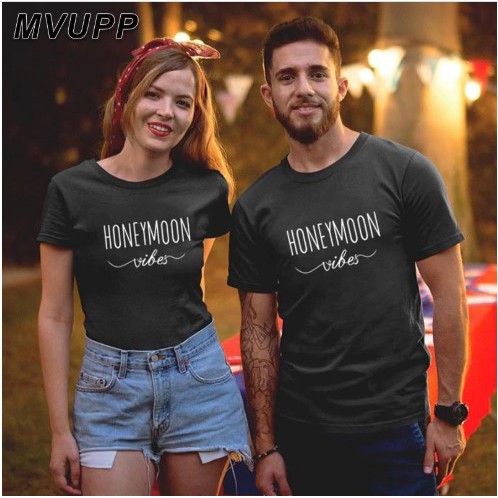 Diskon!!! KAOS COUPLE KADO ULANG TAHUN SOUVENIR VALENTINE BIG SIZE 2XL 3XL 4XL 5XL HONEYMOON VIBES