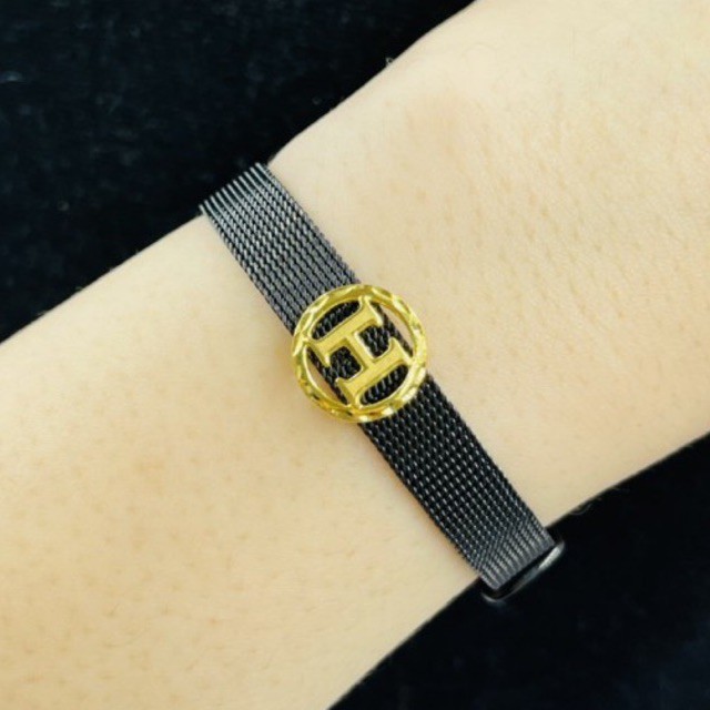 gelang gesper with liontin gelang emas 20K model bulat huruf H