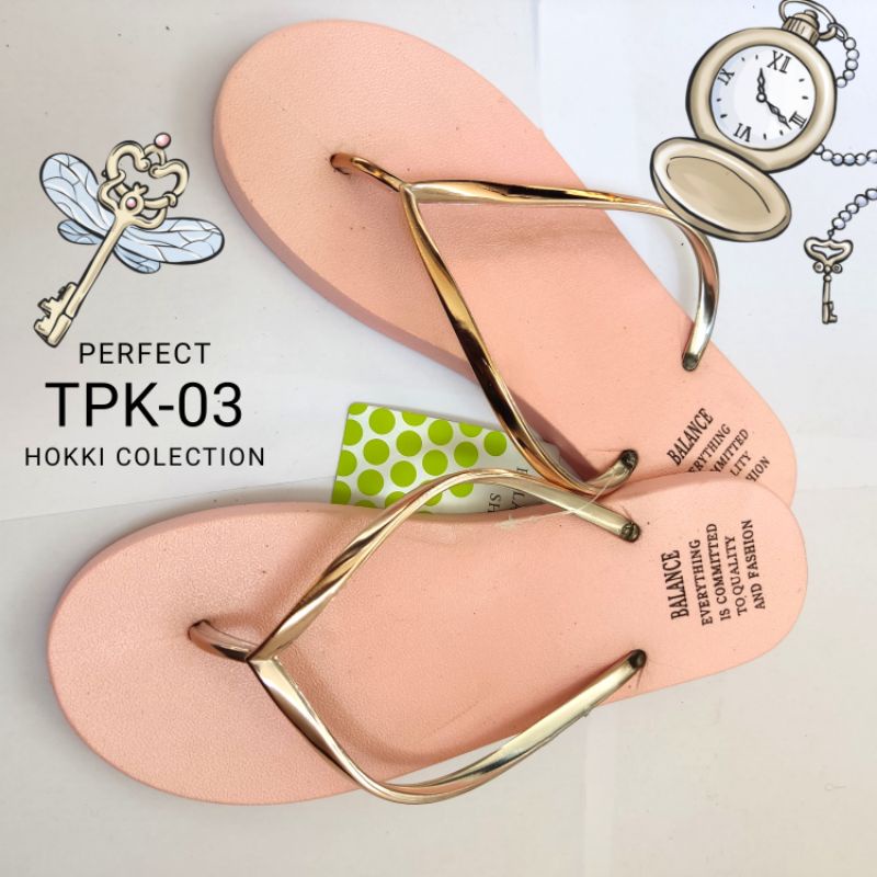 sandal wanita jepit karet import