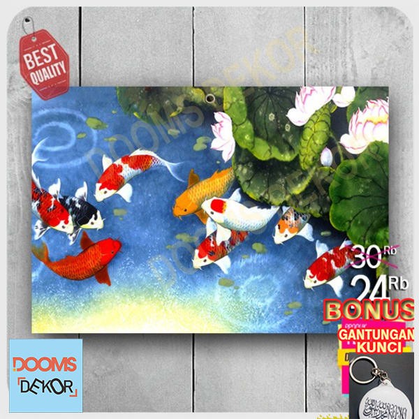 Promo Hiasan dinding Ikan Koi - Pajangan dinding - Poster Ikan Koi 203012KRN Elegan