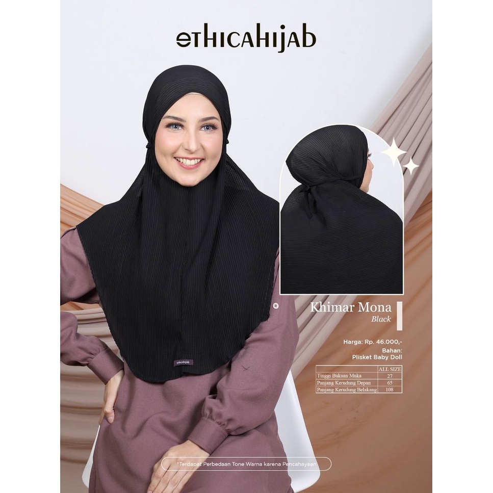Hijab khimar Mona plisket by ethica terbaru