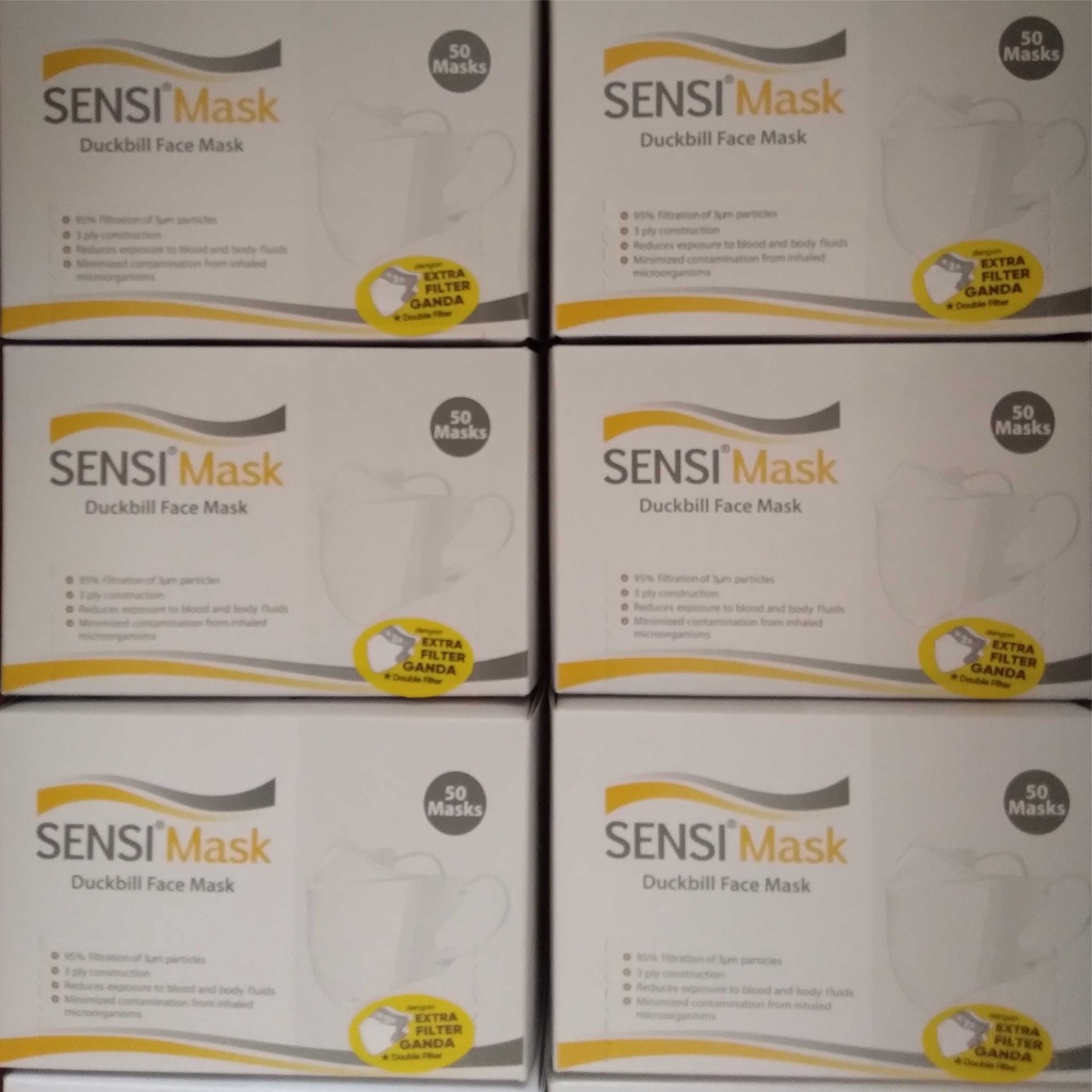 Masker Sensi Duckbill Original Emboss isi 50 pcs Face Mask 50pcs