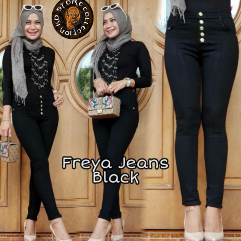 Celana panjang jeans fashion cewek hightwais softjeans