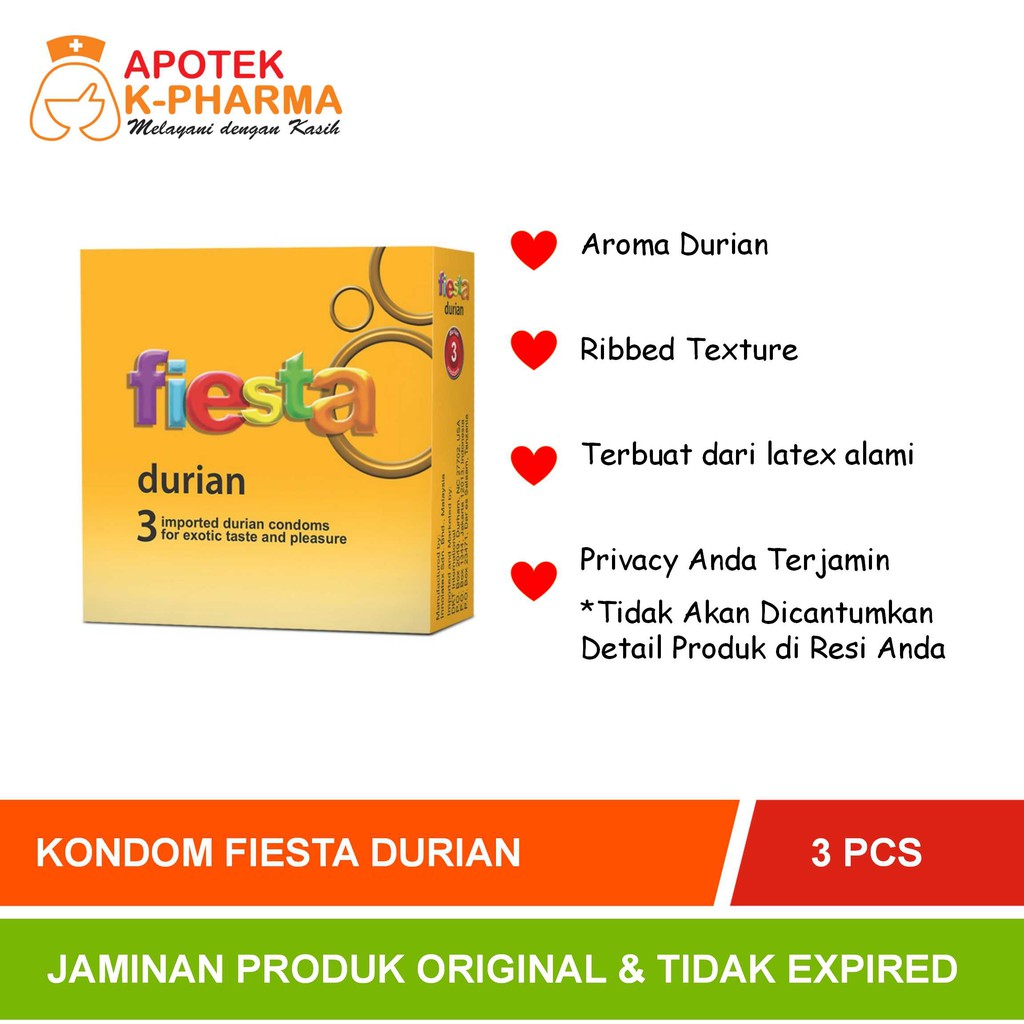 Kondom Fiesta Durian Isi 3pcs Original