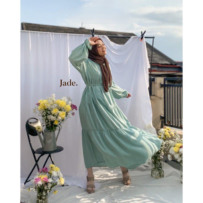 Dress Wanita Muslim Terbaru / Dress Korea Vintage / Gamis Rayon Muslim Terbaru