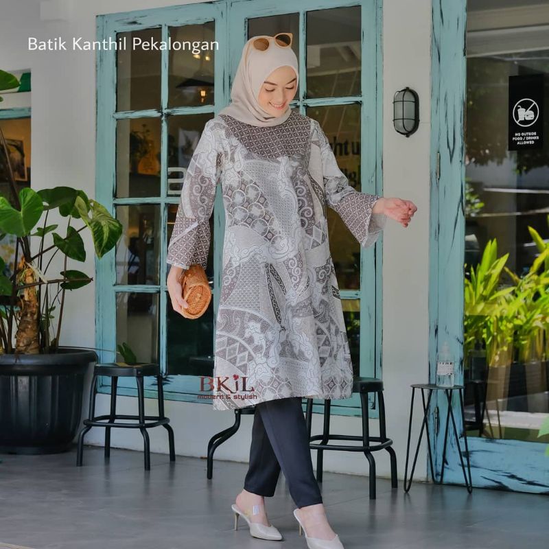 tey-17 Batik wanita ASJ SA HRB026 Kenongo Kemeja Tosca Pendek-1