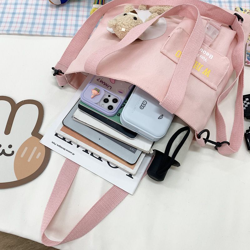 [littlecrab] Tote Bag Bear Saku Boneka Teddy Bear Totebag Sekolah Kuliah Kerja Tote Bag Imut Lucu Bear Tas Tote Tas Selempang Beruang Lucu Berkualitas Korean Style