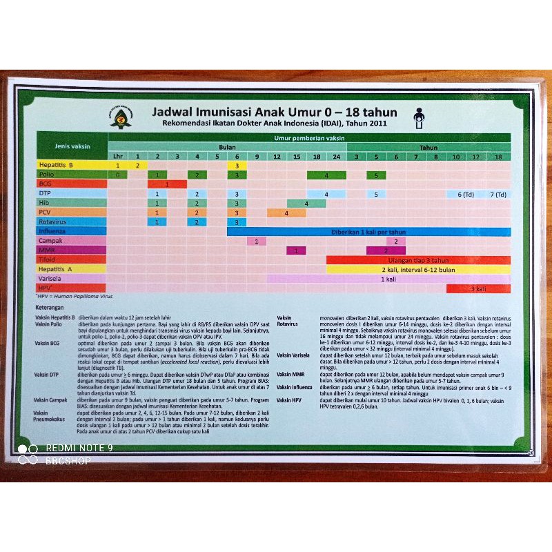 

(203) POSTER JADWAL IMUNISASI ANAK UMUR 0 - 10 TAHUN