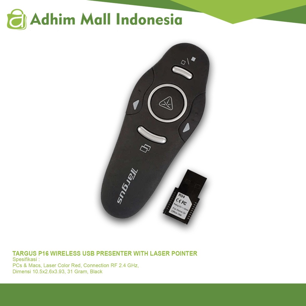TARGUS P16 WIRELESS USB PRESENTER WITH LASER POINTER