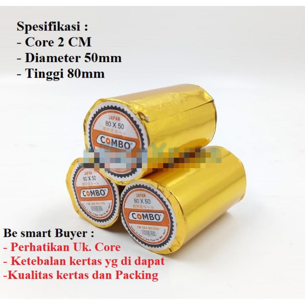 

Kertas struk kasir thermal paper roll combo