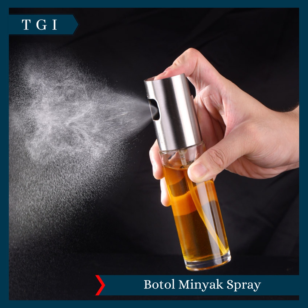 TGI - STAINLESS STEEL GLASS OIL PUMP SPRAY / BOTOL SPRAY BISA UNTUK PARFUM/MINYAK