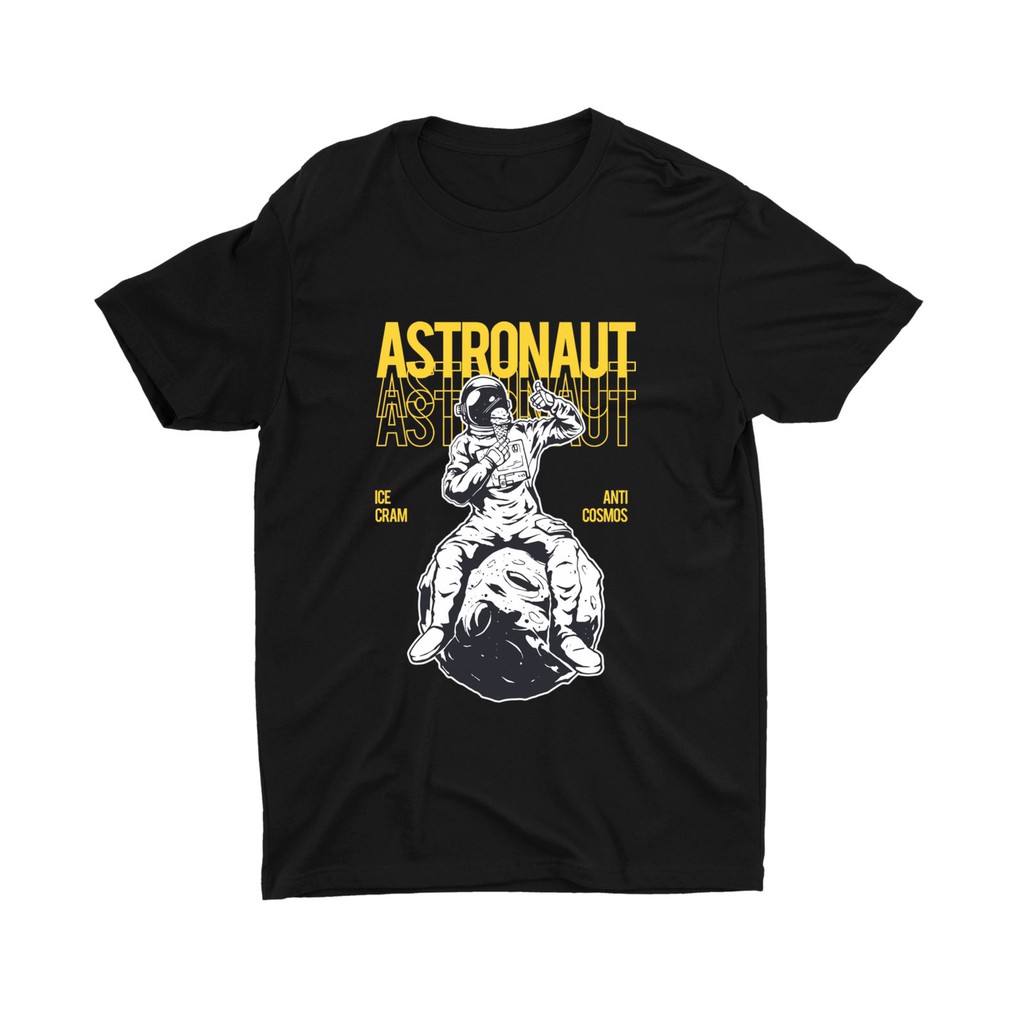 Tshitrallday Kaos Premium Unisex Pria &amp; Wanita bisa Oversize 100% Cotton Combed GRAPHIC YELLOW ASTRONOUT