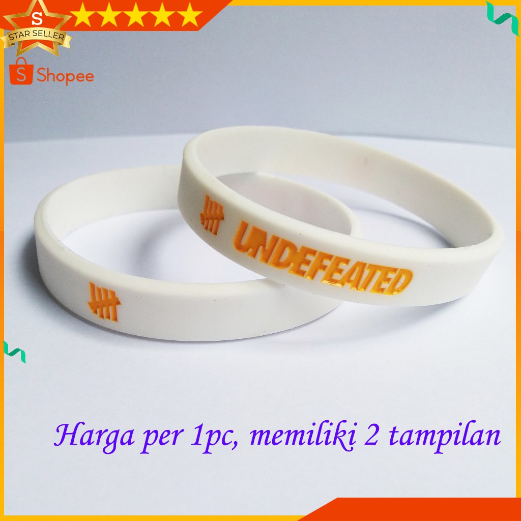 GELANG TANGAN PRIA - GELANG KARET UNDEFEATED UD P L KUNING