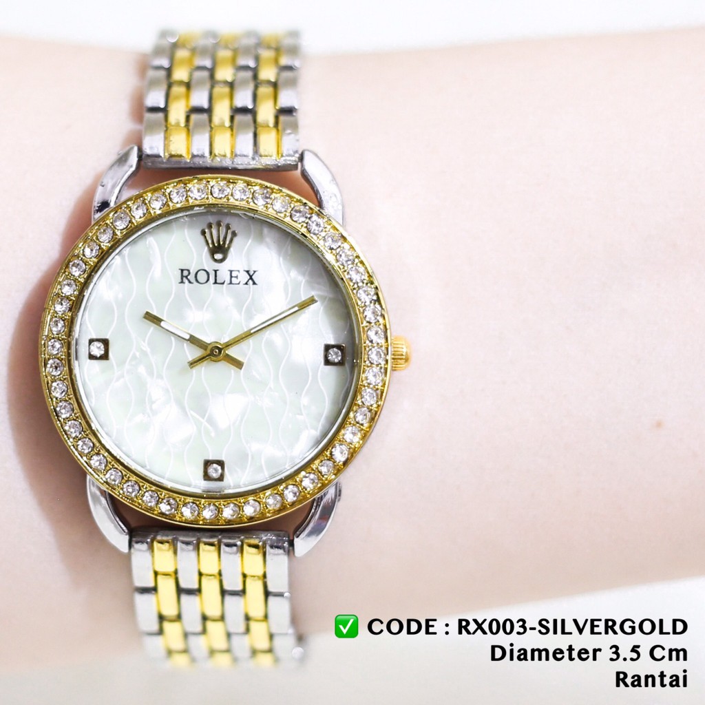 Jam tangan wanita Rolex rantai fashion cewek grosir termurah RX003