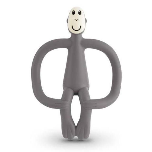 Matchstick Monkey Teether Baby Teething Toy Bayi Gigitan Gusi Anak Bayi Sikat Gigi Mainan Applicator-Grey