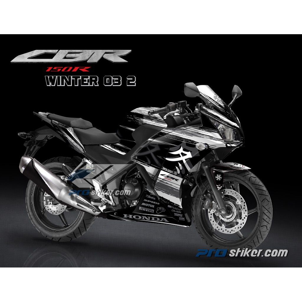 Jual Decal Striping Honda CBR 150 R K45 Hitam Desain WINTER Racing Livery Full Body Sticker Cutting Indonesia Shopee Indonesia