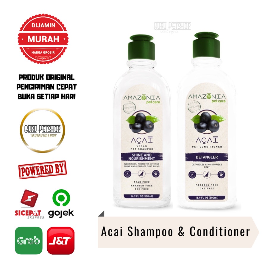 Amazonia Pet Care Vegan Acai Shampoo 500ml & Acai Conditioner 500ml