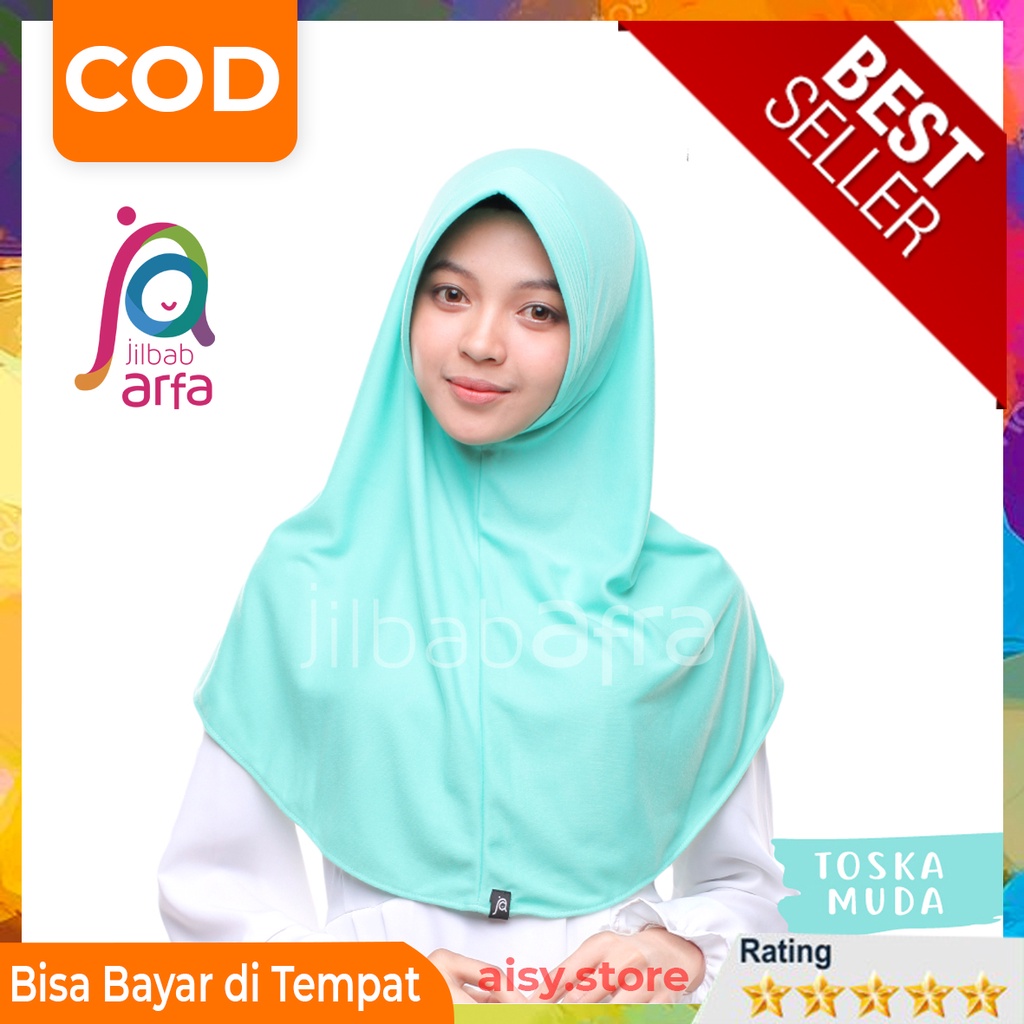 Jilbab Afra Amira Bergo Anti Tembem Original Jilbab Arfa Afra Terbaru Warna Tosca Muda