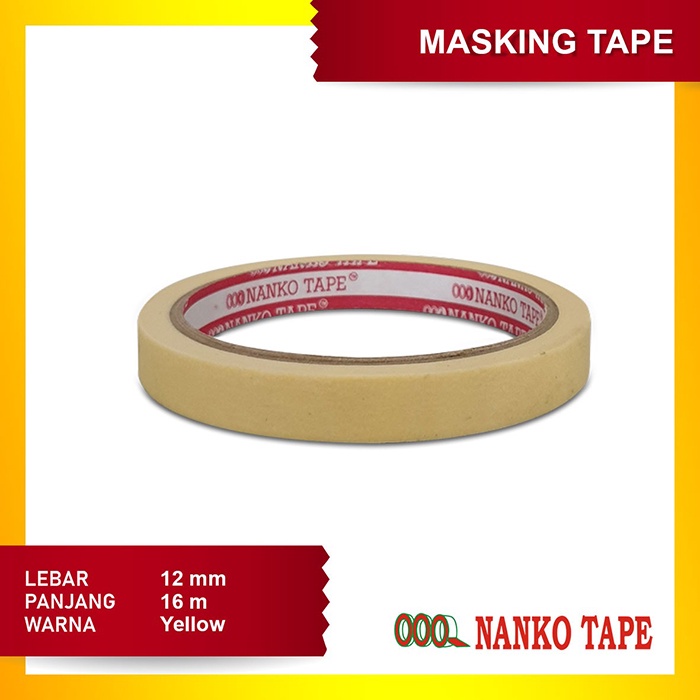 

Nanko 12 mmx 18 Yard Masking Tape Kuning