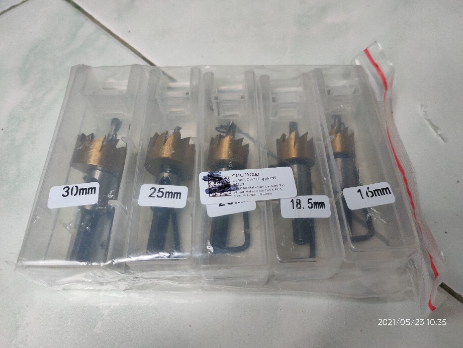 Mata Bor Carbide Tip Wood Metal Hole Cut 5 Pcs