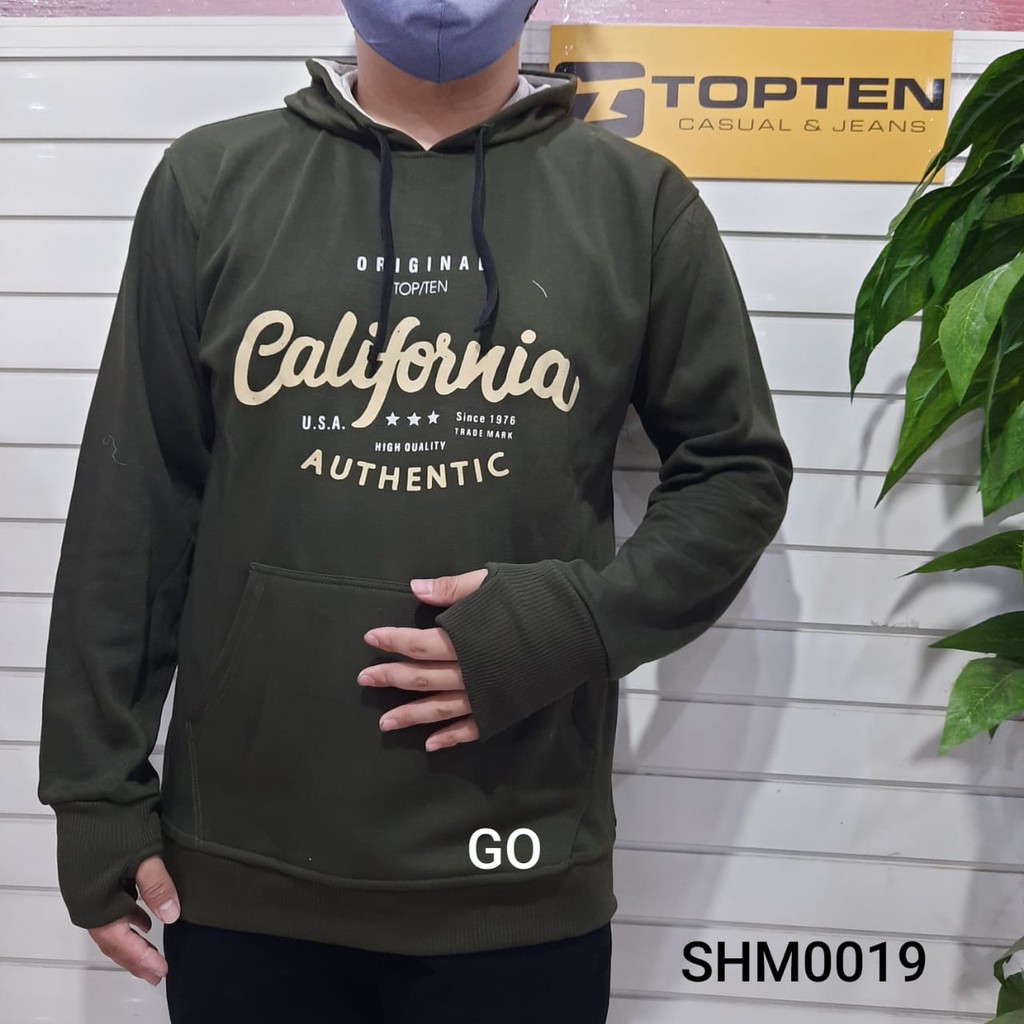 gof L TOPTEN SWEATER Pakaian Pria Outerwear Sweater Cardigan Hoodie Casual Motif Lengan Panjang