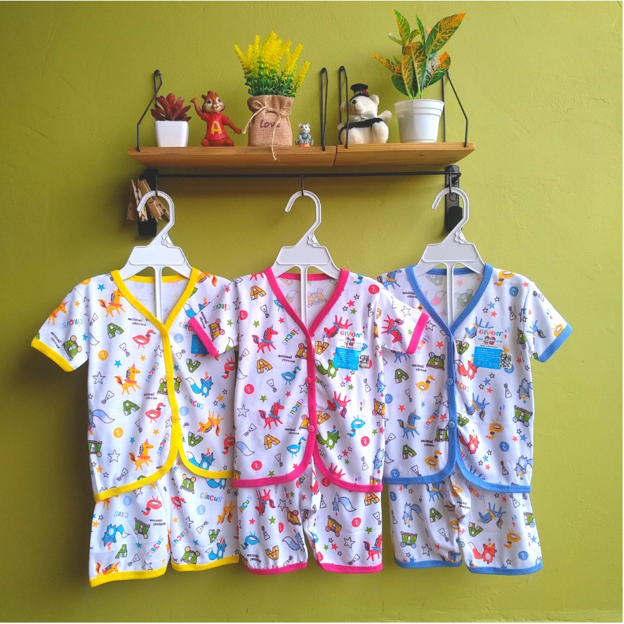1 SET Baju Lengan Pendek dan Celana Pendek Bayi Laki-laki / Cowok  - Ukuran L Umur 6-12 Bulan