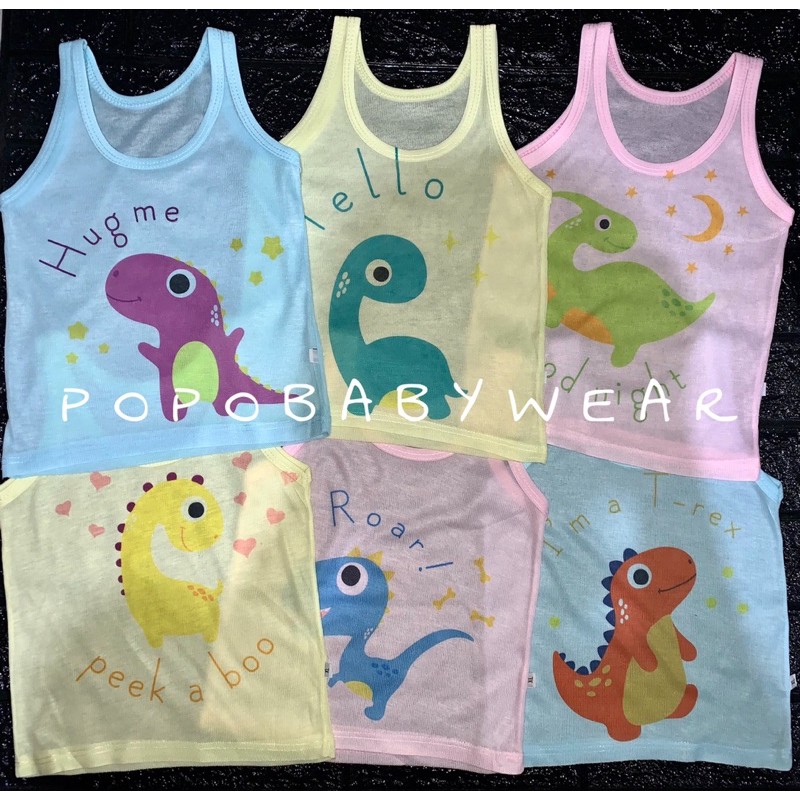 Kaos Dalam/Singlet Motif Warna 6pcs (req boy/girl)