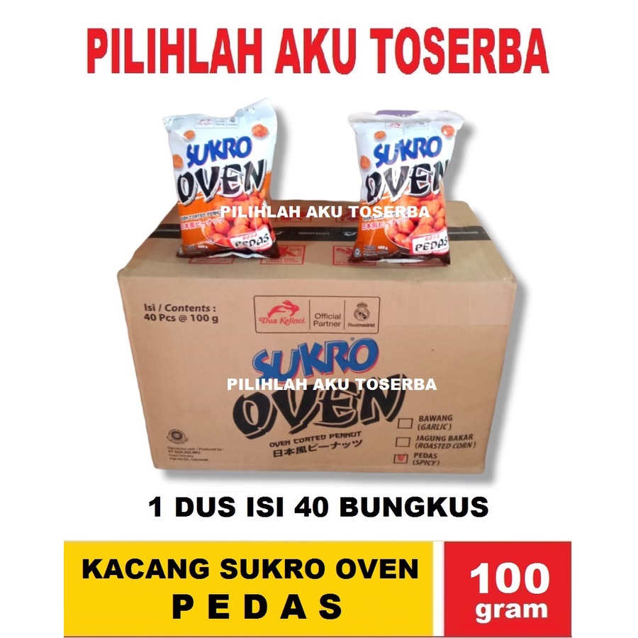 DUA KELINCI KACANG SUKRO OVEN PEDAS 100 GR - ( HARGA 1 DUS ISI 40 BUNGKUS )