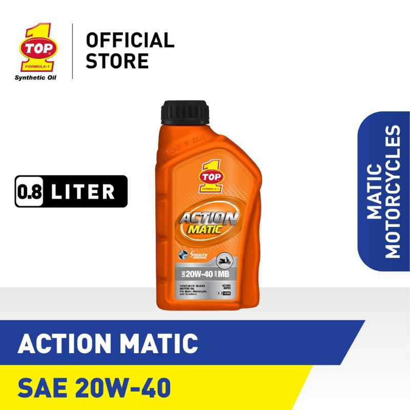 TOP 1 ACTION MATIC SAE 20W-40 800ML ORIGINAL RESMI - Oli Motor Matic