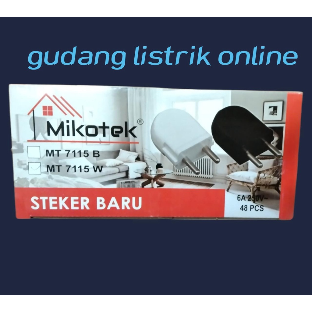 Steker Gepeng Jumbo Steker Putih Gepeng Pipih Jumbo ST - 7115W Mikotek Lumment