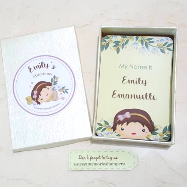 CUSTOM NAMA BABY MILESTONE CARD (KARTU SELFIE BAYI) - GIRL SERIES 2