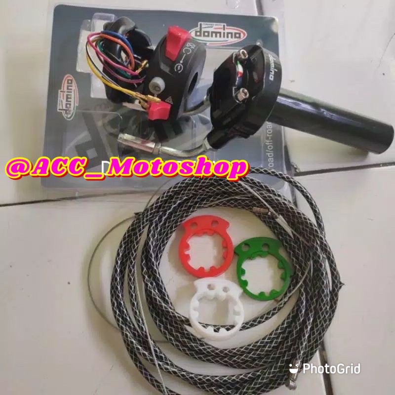 Paket Gas Spontan Domino plus Holder Saklar Switch Kanan 3 Tombol PCX Nmax Aerox ADV 150 dll