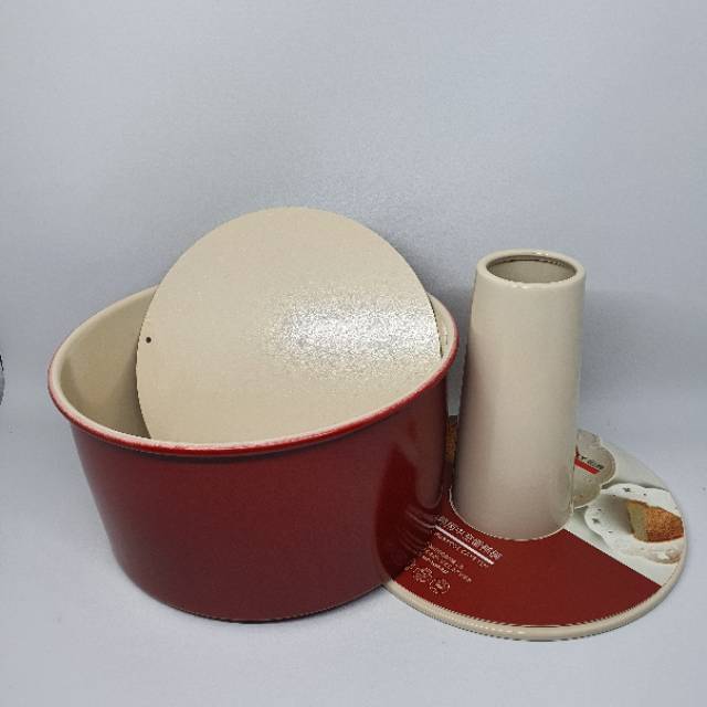 suncity 8&quot; non stick red chiffon round baking pan / loyang bongpas / loyang kue