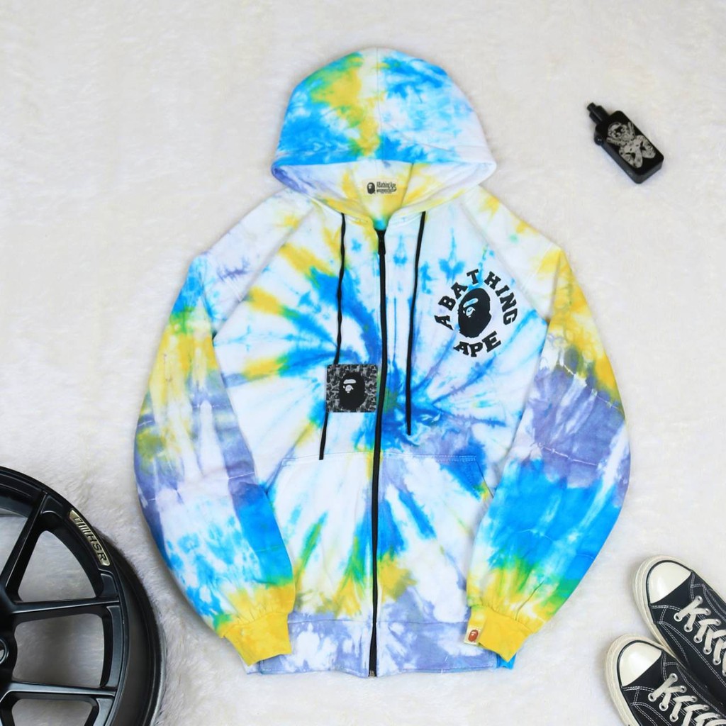 JAKET SWEATER HOODIE ZIPPER BS APE TIE DYE UNISEX PREMIUM QUALITY