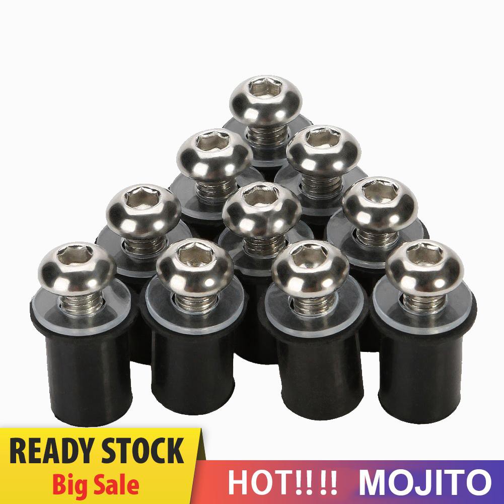 Mojito 10pcs Baut Kaca Depan Motor 5mm / 0.20in