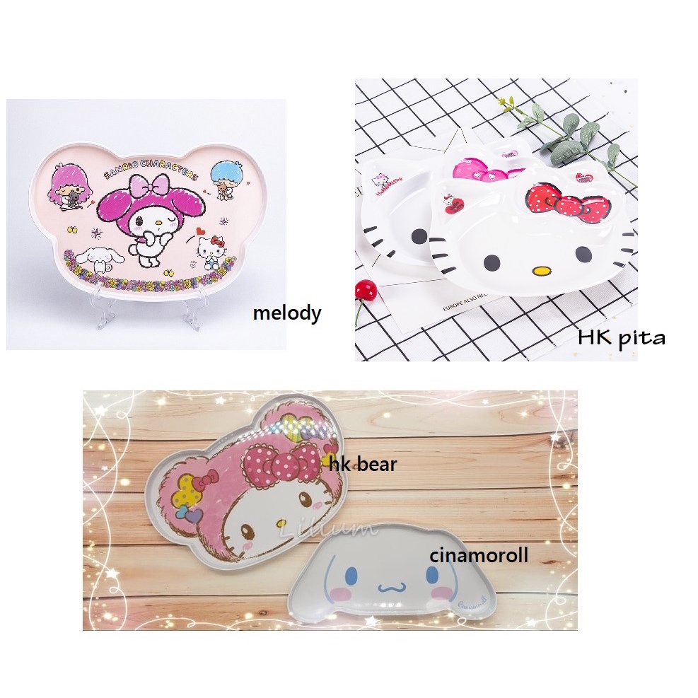 Piring Makan Melamin Hello Kitty Cinnamoroll Melamine Plate PM03 PM04 PM015 nampan tray