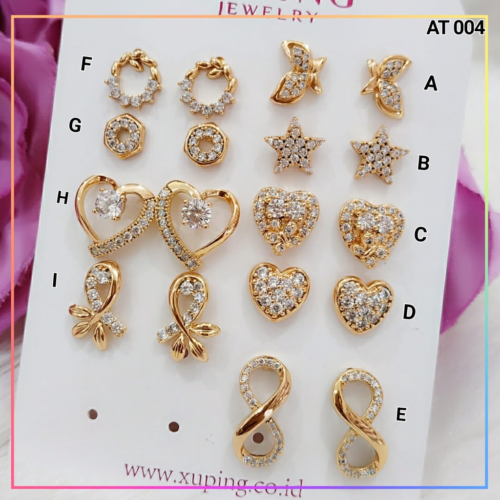 Anting xuping anting dewasa anting tusuk permata lapis emas gold AT 004