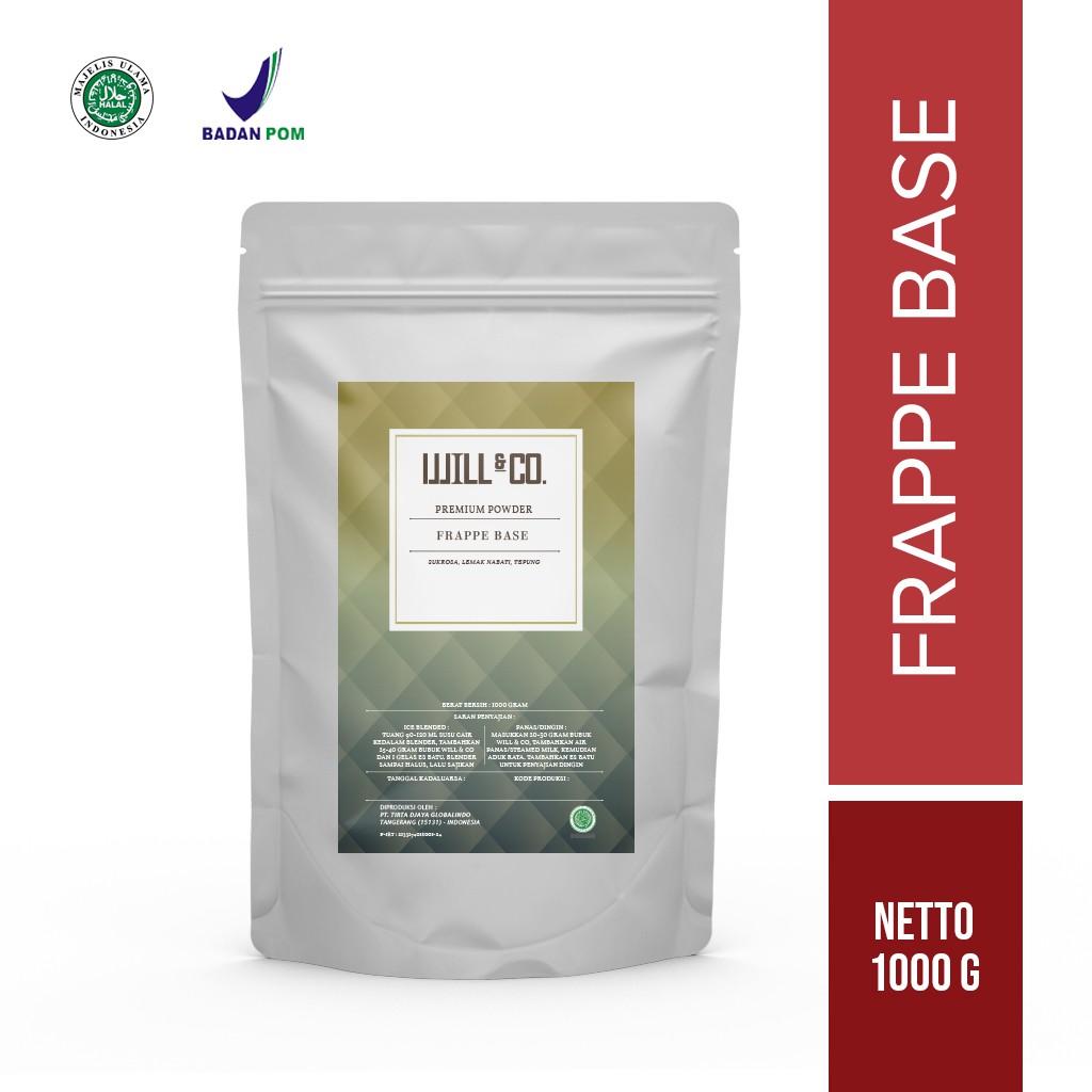 

Bubuk Minuman Frappe base Premium Powder Will&Co 1Kg