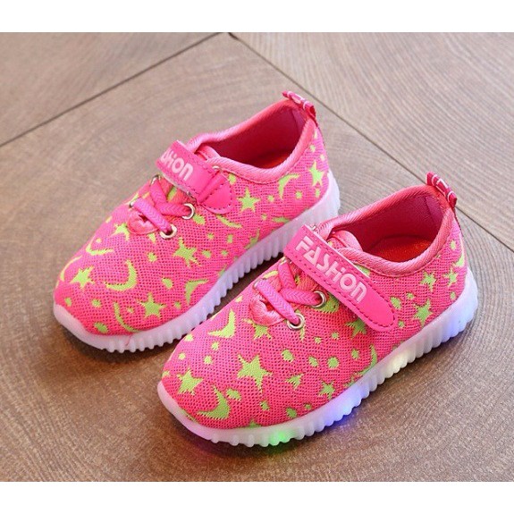 Sepatu Lampu Anak/PINK LAMP STAR SHOES