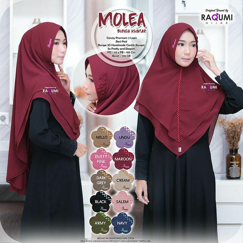 Jilbab Khimar Raqumi Molea Bunga Khimar