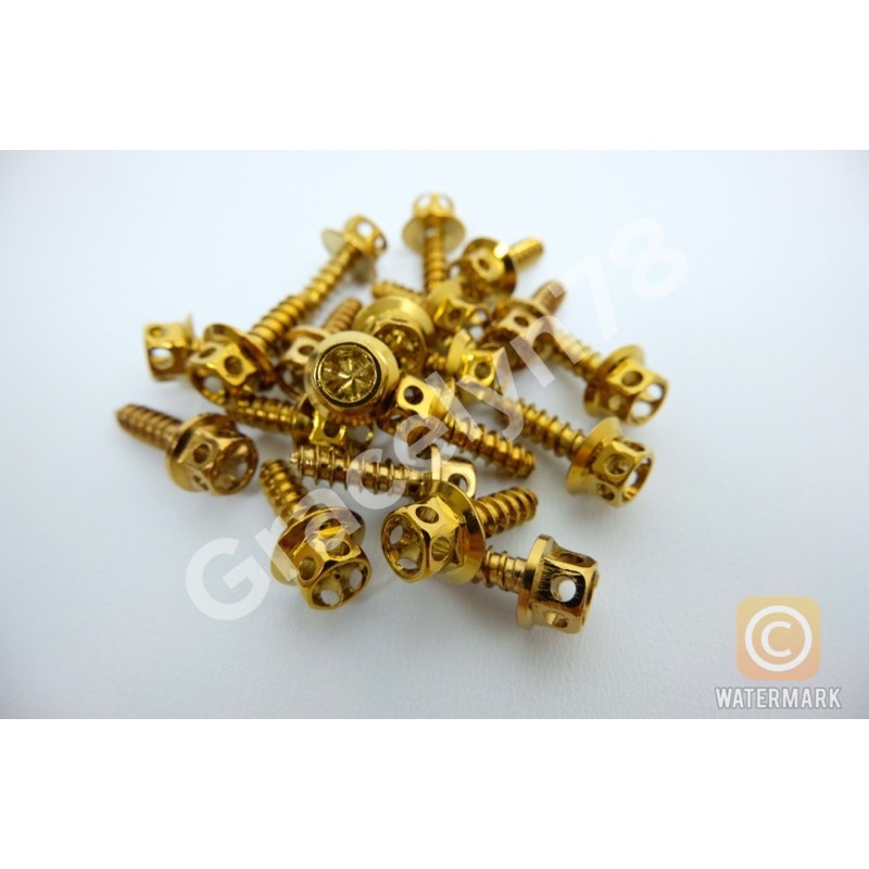 Baut body probolt flower gold stenlies tersedia untuk segala jenis motor heng original harga 1PACK ISI 20pcs